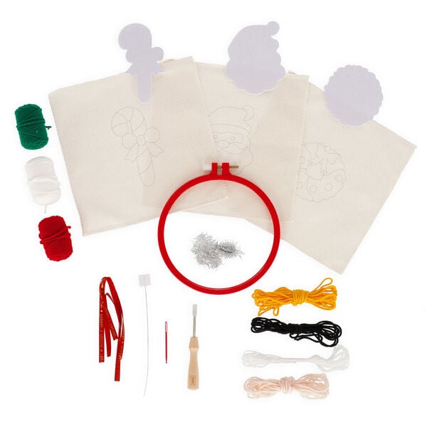 Kit per la Creazione di Decorazioni Natalizie da Appendere - Punch Needle Kit
