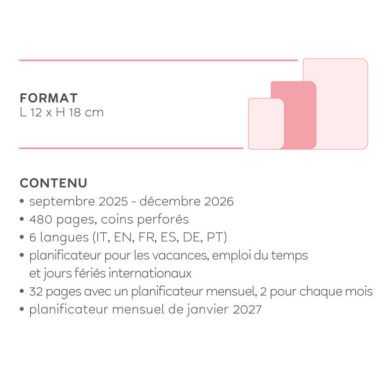 Agenda 2025/2026 Journalier 16 Mois - Chartreuse