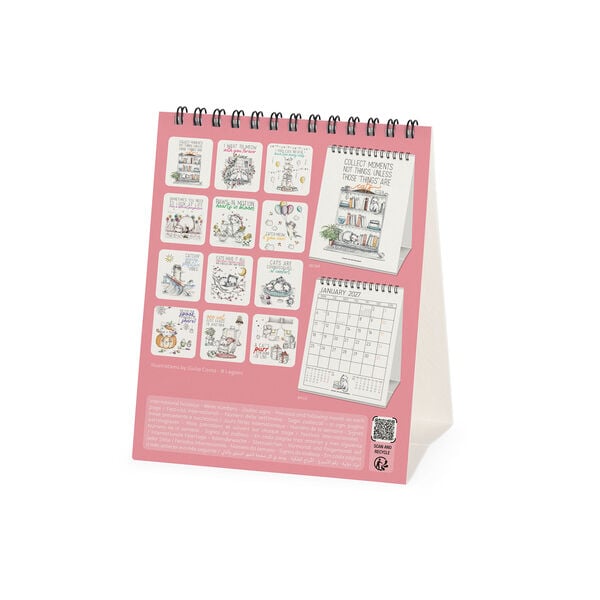 Calendario da Tavolo 2027 - 12 x 14,5 cm - Sketchy Cats