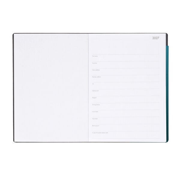 Agenda 12 Mesi Settimanale & Giornaliera Large 2027 - Deep Teal