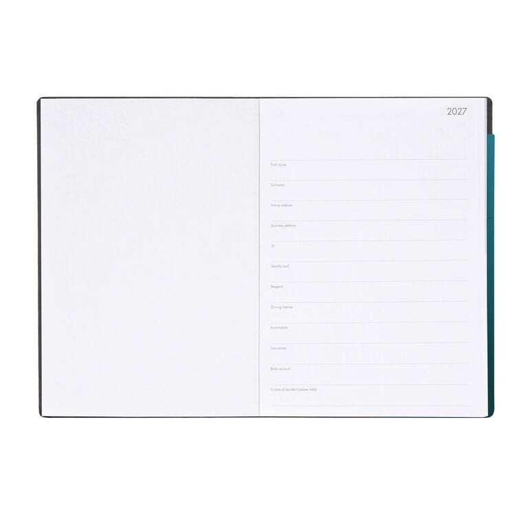 Agenda 12 Mois Semainier & Journalier Large 2027 - Deep Teal Agenda 12 Mois Semainier & Journalier Large 2027 - Deep Teal