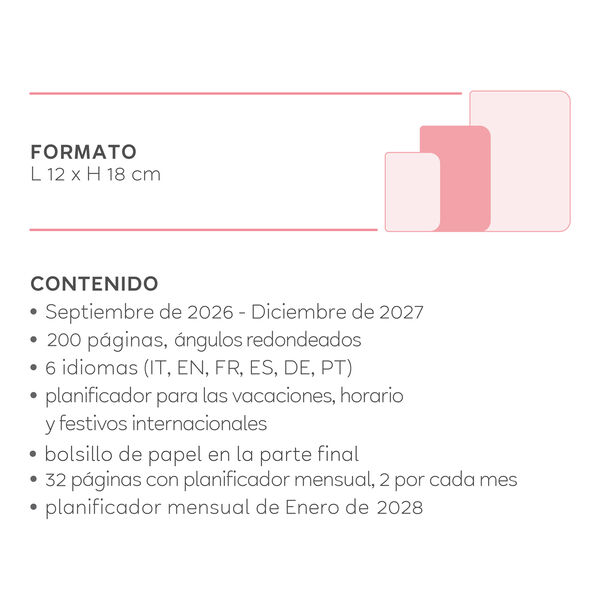 Agenda Semanal Fotográfica 2026/2027 16 Meses - Flowers - Medium