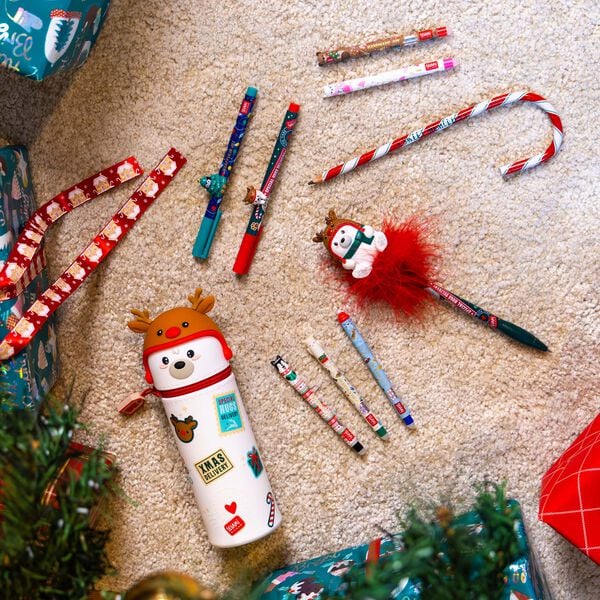 Set di 2 Penne Gel con Animaletto Decorativo - Jingle All the Way