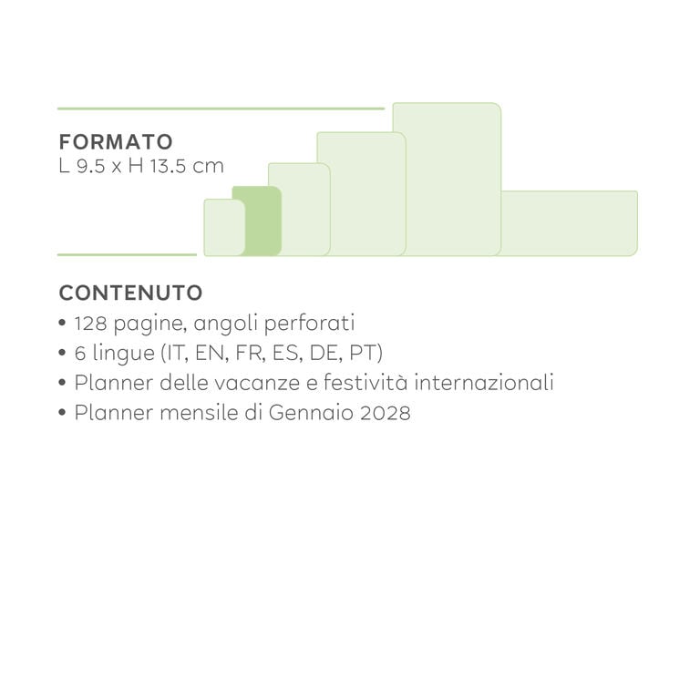 Agenda 12 Mesi Settimanale Small 2027 - Black Suit