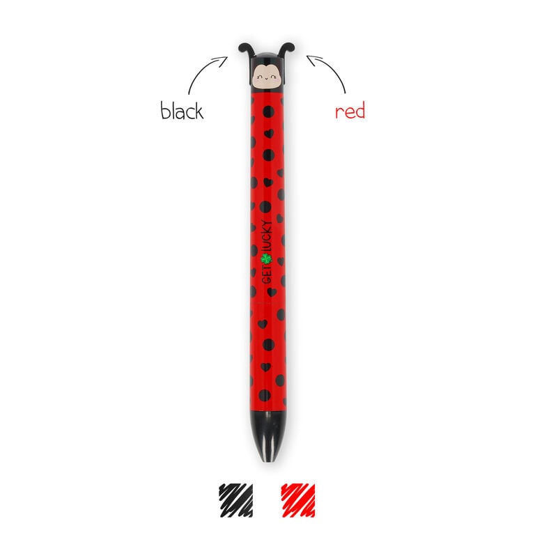Ladybug Two-Colour Ballpoint Pen - Click&Clack