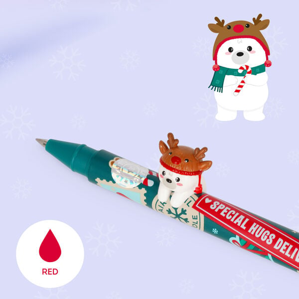 Set di 2 Penne Gel con Animaletto Decorativo - Jingle All the Way