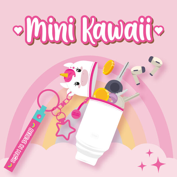 Portamonete con Portachiavi Unicorn - Mini Kawaii
