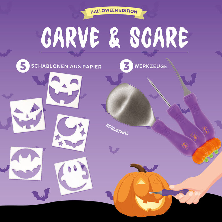 Halloween - Kürbisschnitzset - Carve & Scare