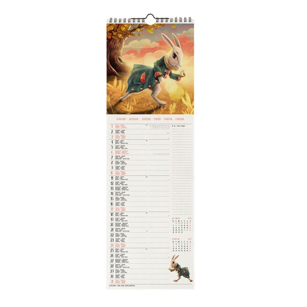 Calendario da Parete 2027 - 16 x 49 cm - Alice in Wonderland