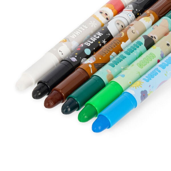 Set di 12 Pastelli a Cera a Rotazione - Teddy Friends