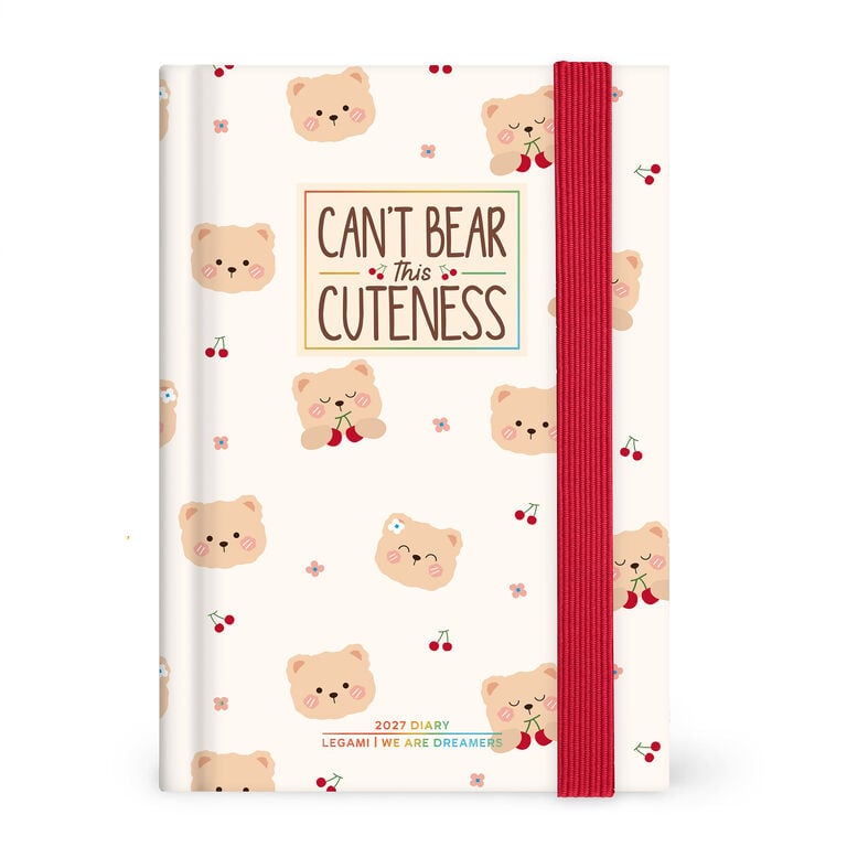 Agenda 12 Mesi Giornaliera Fotografica Small 2027 - Teddy Bear White