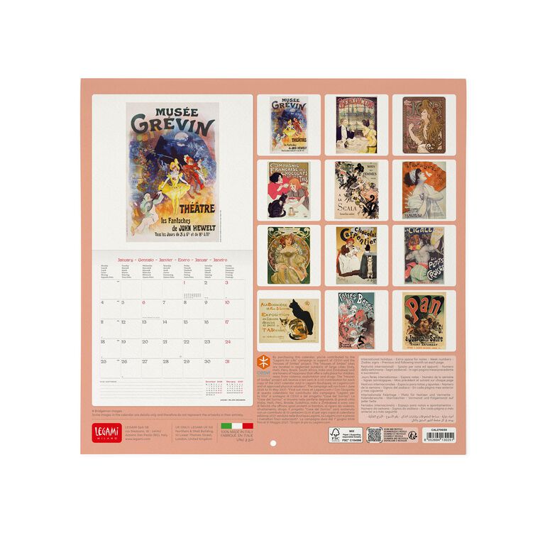 Calendario da Parete 2027 - 30 x 29 cm - Belle Époque Calendario da Parete 2027 - 30 x 29 cm - Belle Époque