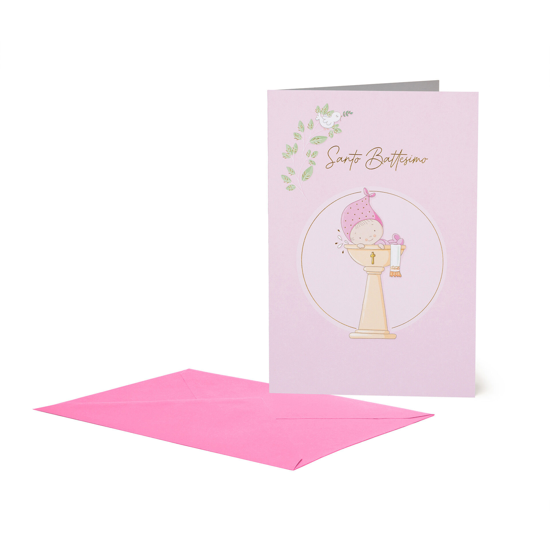Biglietto Auguri Battesimo 17x12 Cm Con Scritte In Oro - Con Busta E Portasoldi, Made In Italy - Foto 7