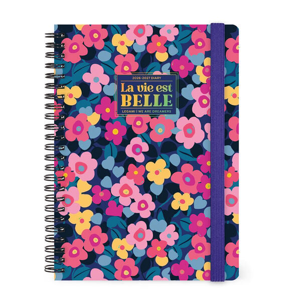 Agenda Semanal 2026/2027 16 Meses - Flowers - Con Espiral - Large