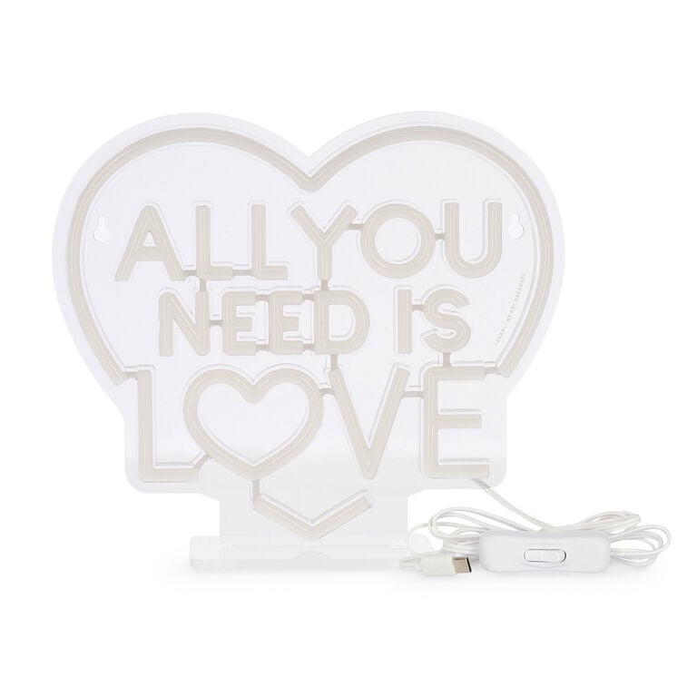 LED-Lampe mit Neoneffekt - All You Need is Love - Itâs a Sign LED-Lampe mit Neoneffekt - All You Need is Love - Itâs a Sign