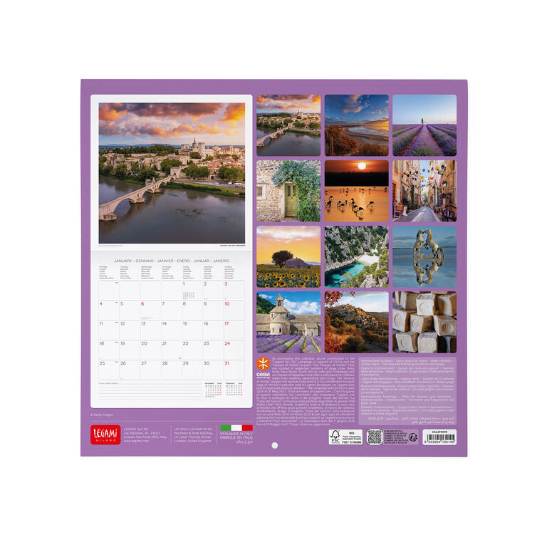 Calendario da Parete 2027 - 30 x 29 cm - Provence Calendario da Parete 2027 - 30 x 29 cm - Provence