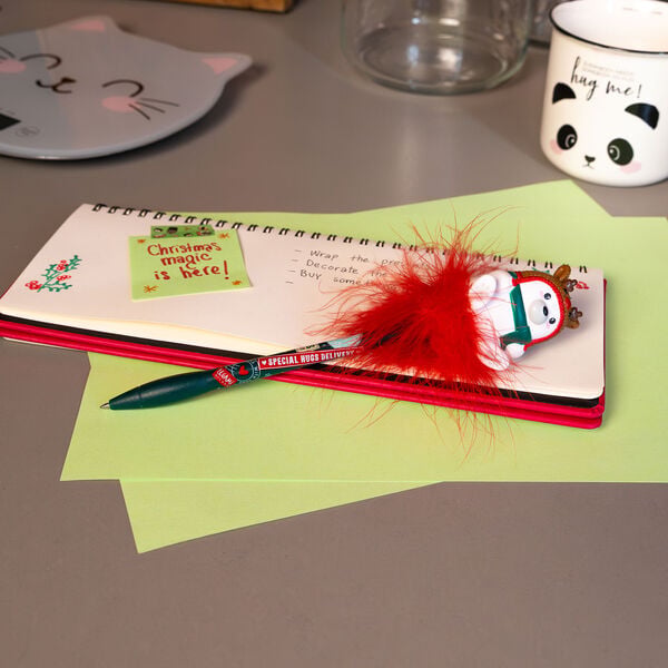 Penna Gel di Natale con Polar Bear Reindeer Luminoso - Writing is Magic