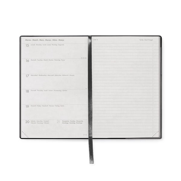 Terminplaner für 12 Monate Wochenübersicht Medium mit Notizbuch 2027 - Black Suit