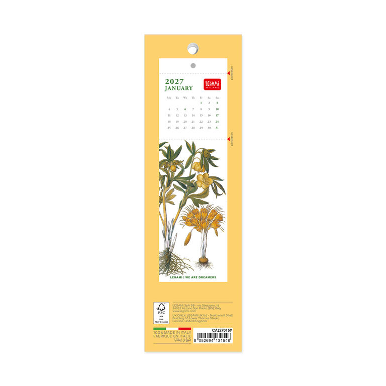 2027 Bookmark Calendar - 5,5 x 18 cm