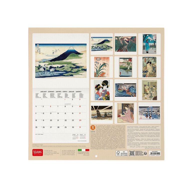 Calendario da Parete 2027 - 30 x 29 cm - Japanese School Calendario da Parete 2027 - 30 x 29 cm - Japanese School