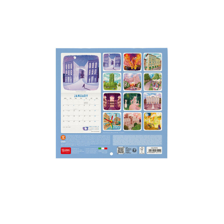 Wandkalender 2027 - 18 x 18 cm - Milano Wandkalender 2027 - 18 x 18 cm - Milano