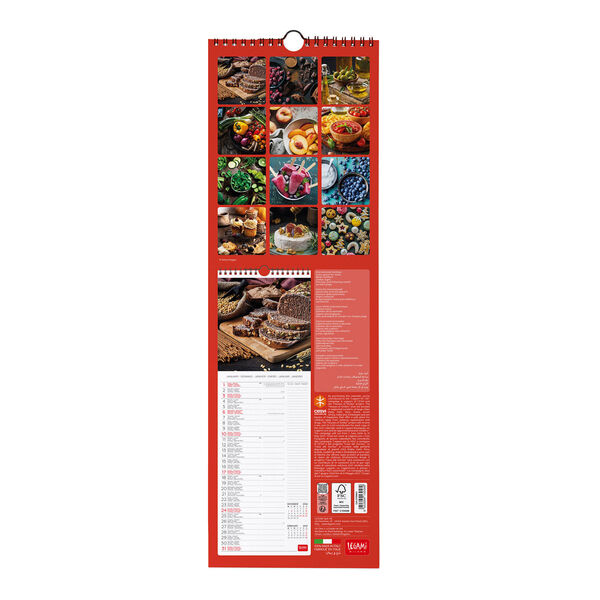 Calendario da Parete 2027 - 16 x 49 cm - Kitchen
