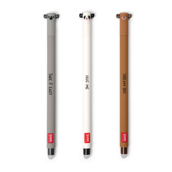 Set of 3 Erasable Gel Pens - "Hug Me", "Dream Big", "Take It Easy"