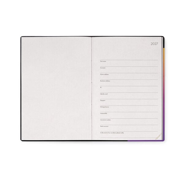 Agenda 12 Mesi Settimanale Medium con Notebook 2027 - Sunset Vibes