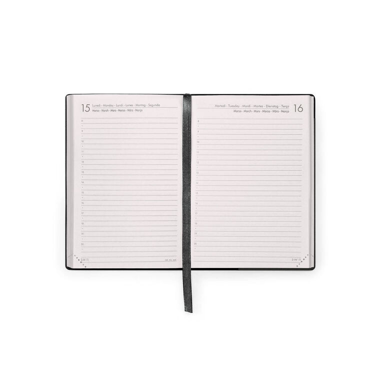 Terminplaner für 12 Monate 1 Tag pro Seite Small 2027 - Black Suit