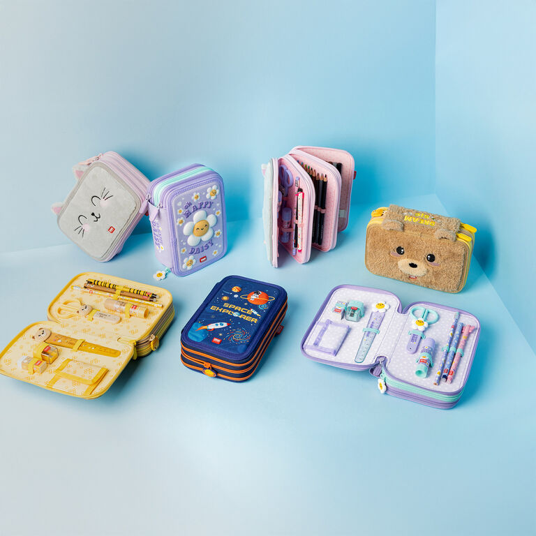 Astuccio 3 Scomparti - Kitty + 2 Penne Cancellabili