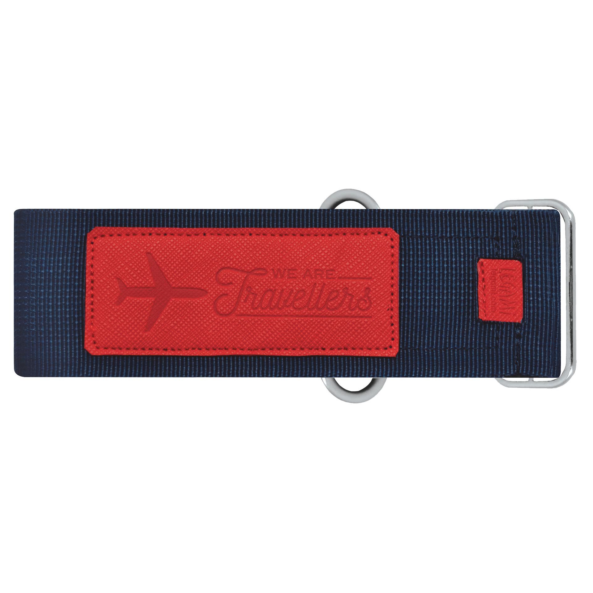 red luggage strap
