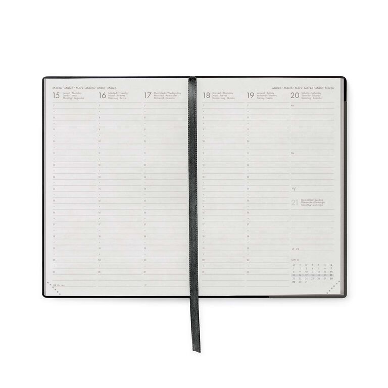 Terminplaner für 12 Monate Wochenübersicht Medium 2027 - Black Suit