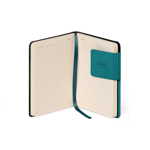 Lined Notebook with Monochrome Soft Cover - Malachite Green - My Notebook