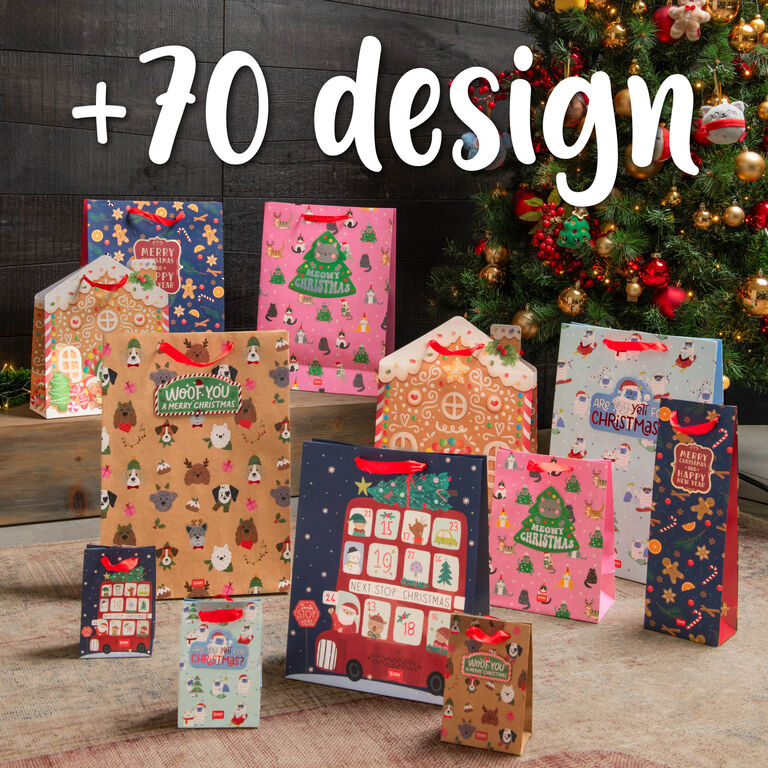 Wreath Christmas Gift Bag - Large