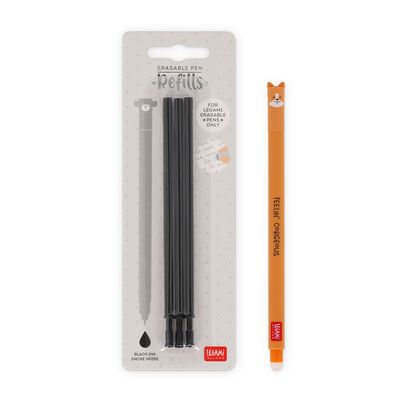 Set Löschbarer Stift Corgi mit schwarzer Ersatzmine