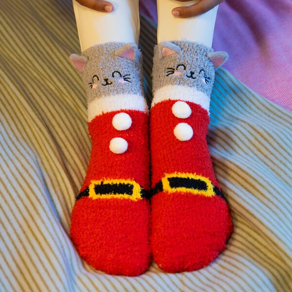 Calzini Antiscivolo di Natale Adulto Kitty Santa - It's a Match!