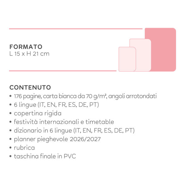 Agenda 2026/2027 Settimanale 16 Mesi - Teddy Bear Pink - Con Spirale - Large Agenda 2026/2027 Settimanale 16 Mesi - Teddy Bear Pink - Con Spirale - Large