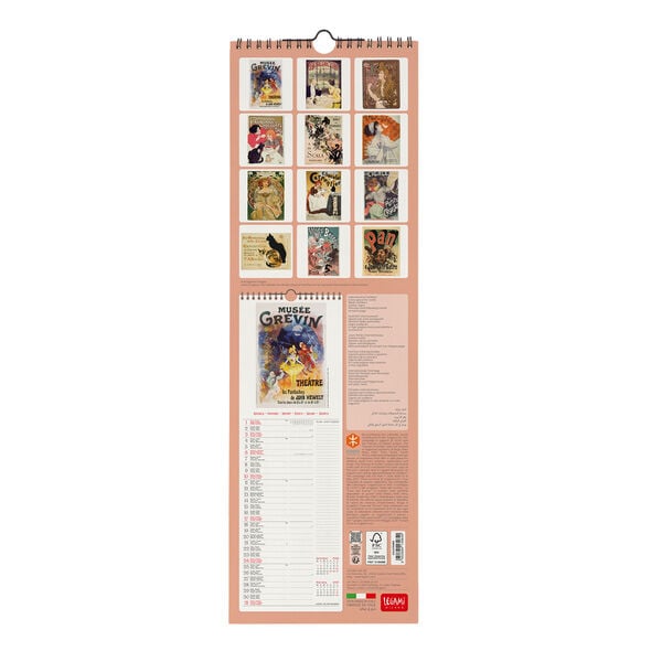 Calendario da Parete 2027 - 16 x 49 cm - Belle Époque
