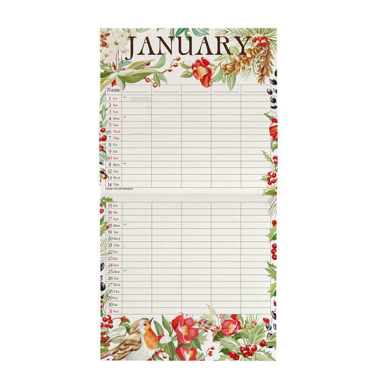Calendario da Parete 2027 - 30 x 29 cm - My Secret Garden Calendario da Parete 2027 - 30 x 29 cm - My Secret Garden