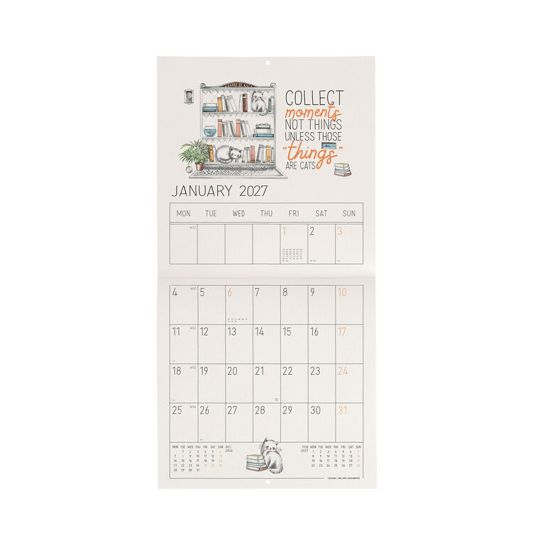 Calendario da Parete 2027 - 18 x 18 cm - Sketchy Cats Calendario da Parete 2027 - 18 x 18 cm - Sketchy Cats