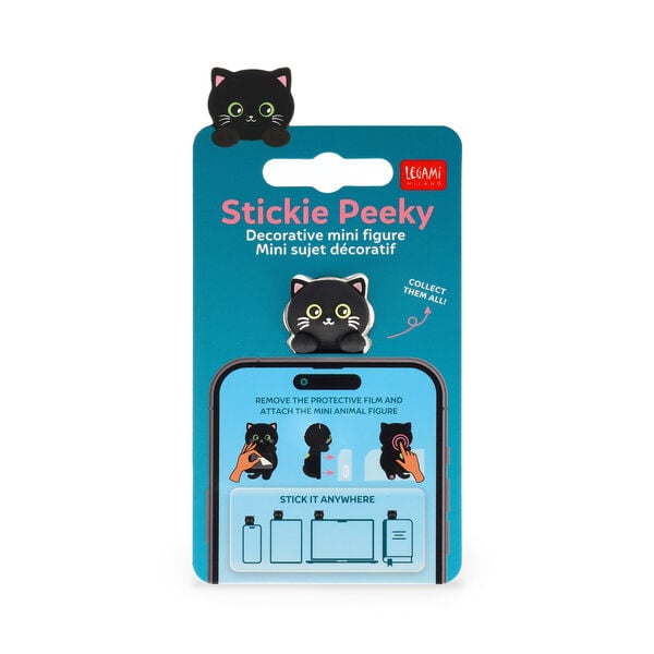 Decorative Adhesive Figurine - Stickie Peeky - Kitty Decorative Adhesive Figurine - Stickie Peeky - Kitty