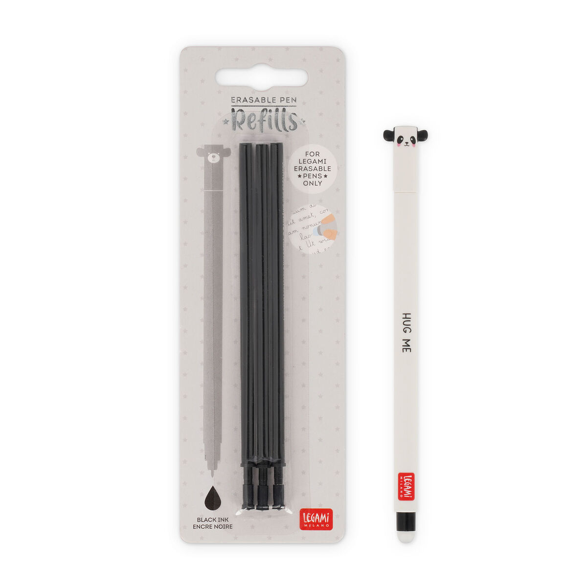 Panda Erasable Pen Set with Black Refill, , zoo