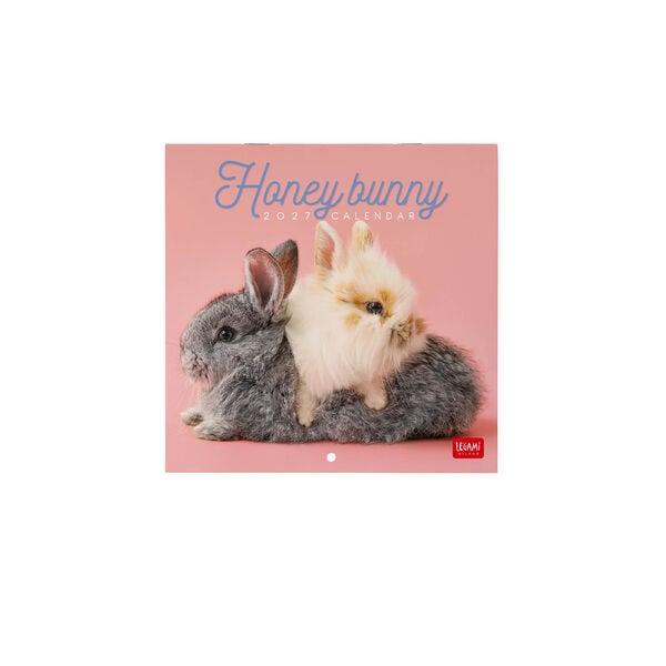 Calendario da Parete 2027 - 18 x 18 cm - Honey Bunny