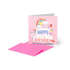 Glückwunschkarte Geburtstag - Rainbow Cake, , zoo