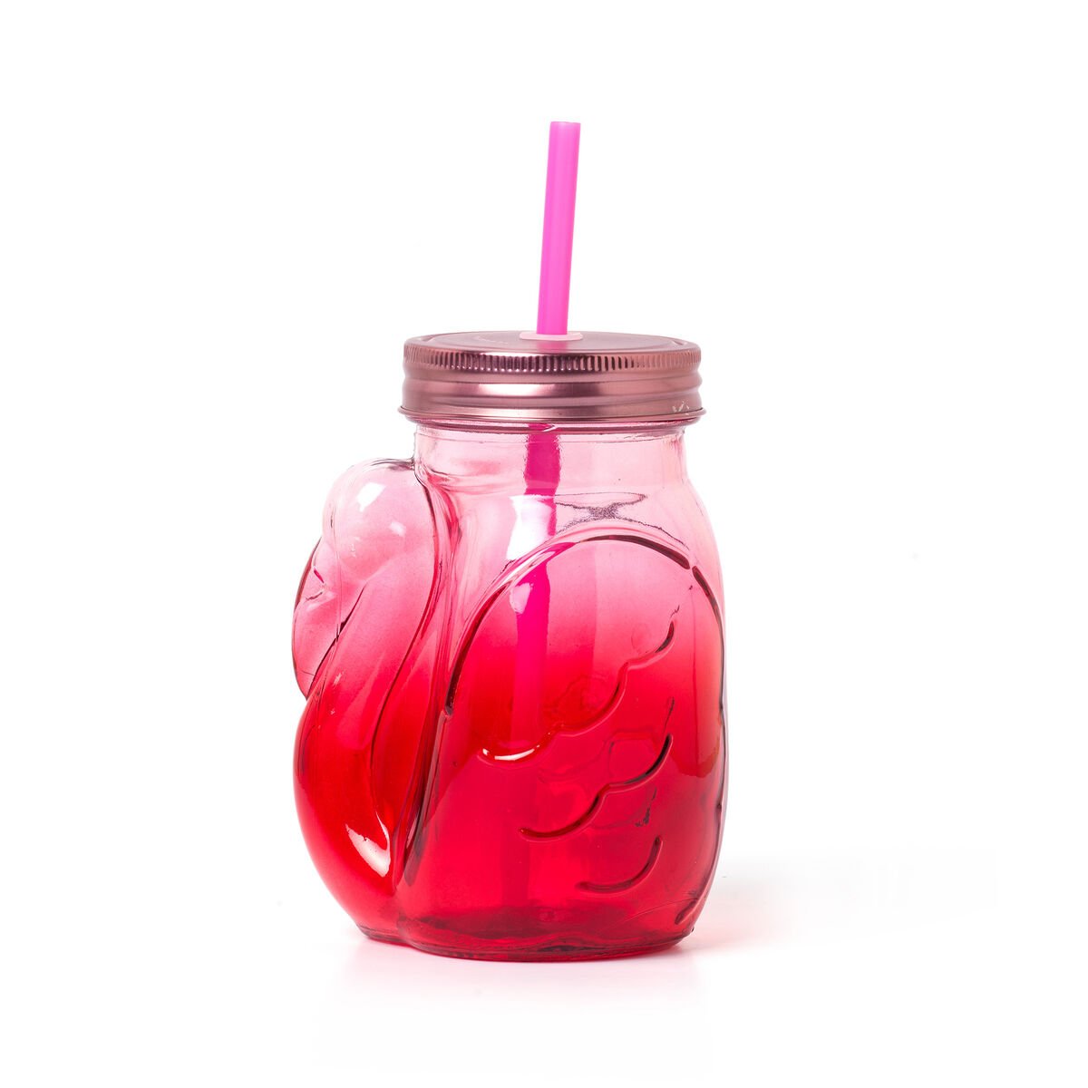 Drinking Glass Jar with Lid and Straw - Cheers, , zoo