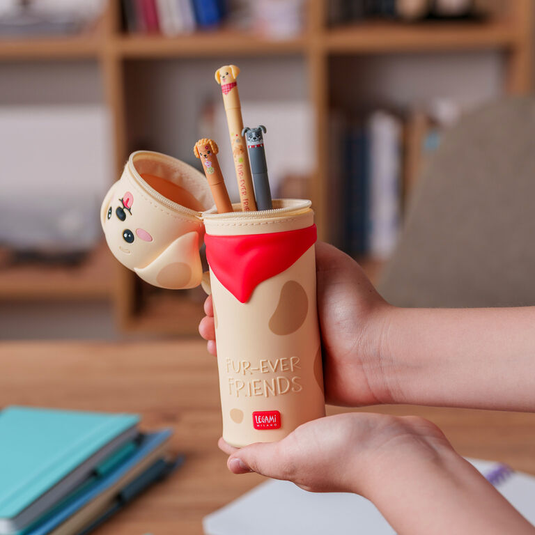 2-in-1 Soft Silicone Pencil Case - Kawaii - Golden 2-in-1 Soft Silicone Pencil Case - Kawaii - Golden