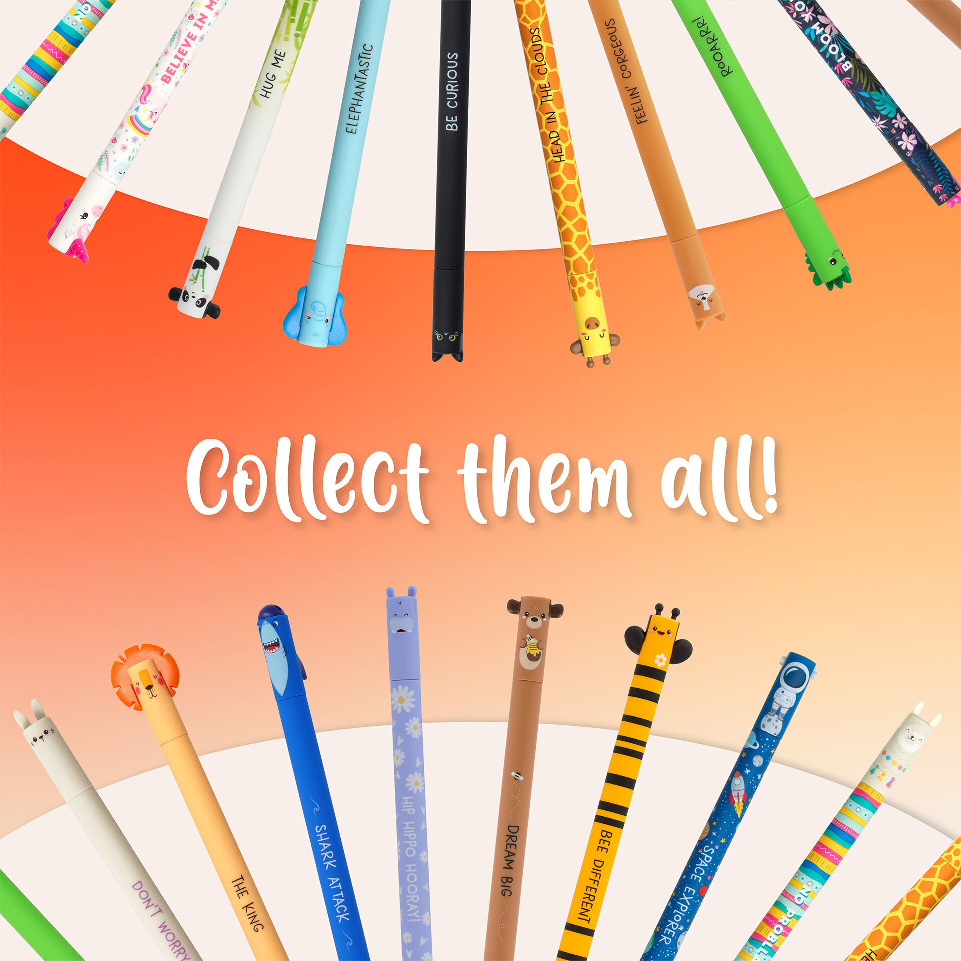 Stylos Effaçables à Friction - Kit 3 Avec Motifs Animaux - Pointe 0.7mm Pour école Et Bureau