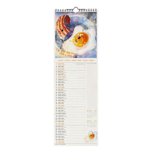 Calendario da Parete 2027 - 16 x 49 cm - Good Vibes Only
