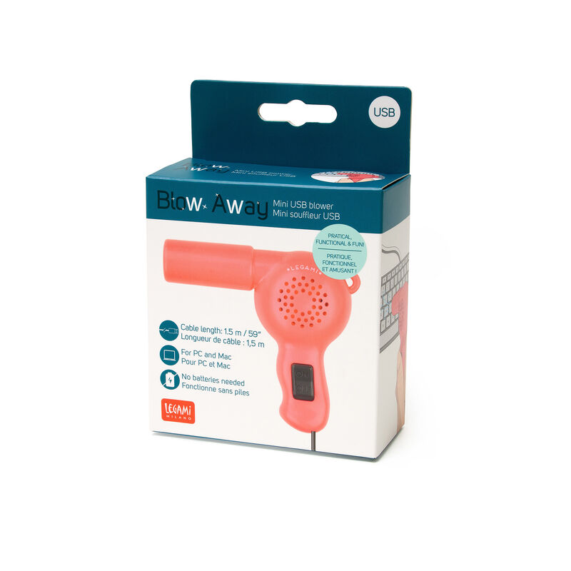 Legami Mini Souffleur USB Rose – Nettoyage Clavier, Écran & PC Ultra Pratique