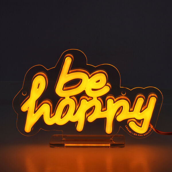 Mini Neon-Effect LED Sign - It's a Sign Mini - Be Happy Mini Neon-Effect LED Sign - It's a Sign Mini - Be Happy